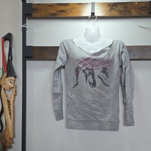 Women's Off-the-Shoulder Flashdance Gray Sweater Paramount